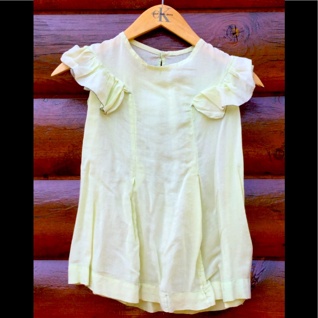True Vintage 1950s Toddler Gown Dress Handmade Lime Distressed Infant